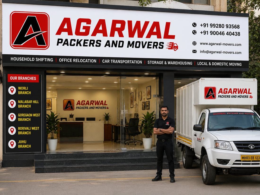 Agarwal Packers and Movers branch storefront and team in Mumbai